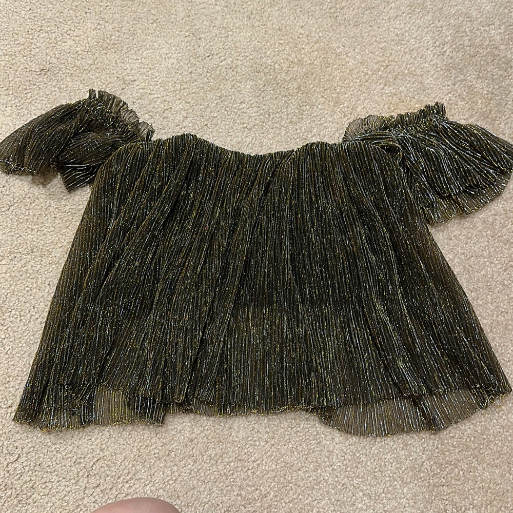 Sparkle glitter crop top off the shoulder